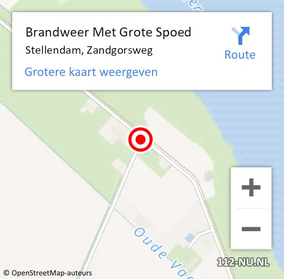 Locatie op kaart van de 112 melding: Brandweer Met Grote Spoed Naar Stellendam, Zandgorsweg op 17 juli 2018 16:21