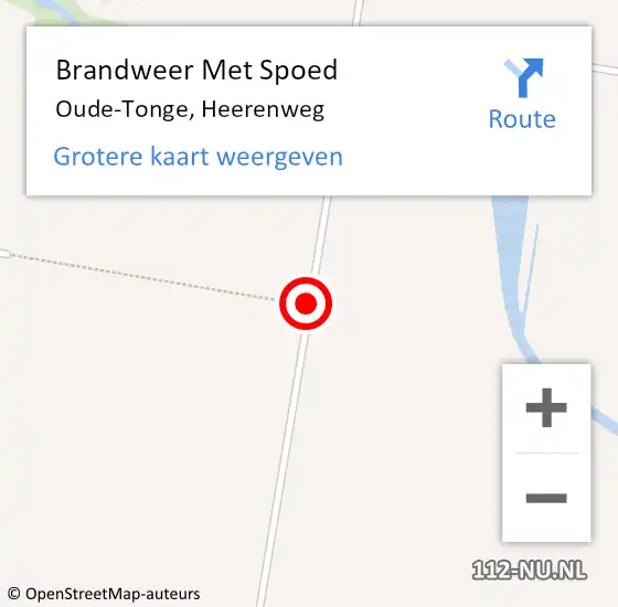 Locatie op kaart van de 112 melding: Brandweer Met Spoed Naar Oude-Tonge, Heerenweg op 17 juli 2018 16:22