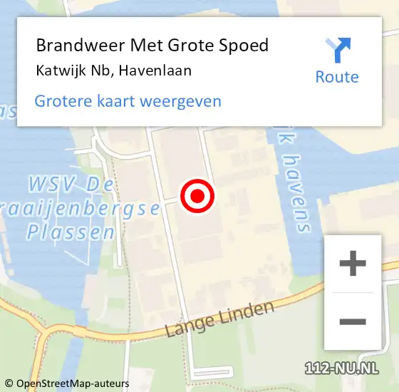 Locatie op kaart van de 112 melding: Brandweer Met Grote Spoed Naar Katwijk Nb, Havenlaan op 17 juli 2018 16:42