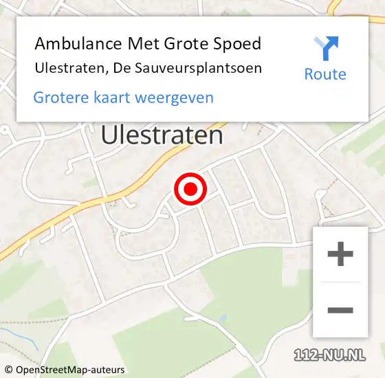 Locatie op kaart van de 112 melding: Ambulance Met Grote Spoed Naar Ulestraten, De Sauveursplantsoen op 3 maart 2014 10:18