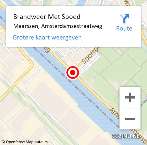 Locatie op kaart van de 112 melding: Brandweer Met Spoed Naar Maarssen, Amsterdamsestraatweg op 17 juli 2018 18:02