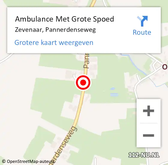 Locatie op kaart van de 112 melding: Ambulance Met Grote Spoed Naar Zevenaar, Pannerdenseweg op 17 juli 2018 18:18