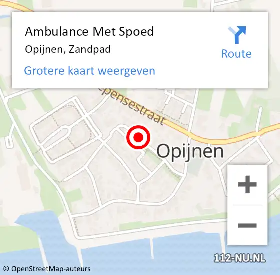 Locatie op kaart van de 112 melding: Ambulance Met Spoed Naar Opijnen, Zandpad op 17 juli 2018 18:33