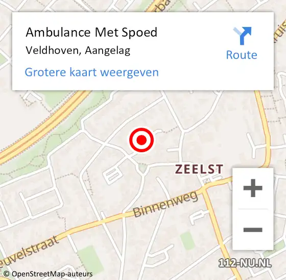 Locatie op kaart van de 112 melding: Ambulance Met Spoed Naar Veldhoven, Aangelag op 17 juli 2018 20:12