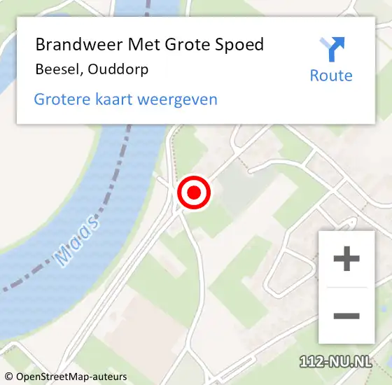 Locatie op kaart van de 112 melding: Brandweer Met Grote Spoed Naar Beesel, Ouddorp op 17 juli 2018 20:25