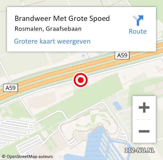 Locatie op kaart van de 112 melding: Brandweer Met Grote Spoed Naar Rosmalen, Graafsebaan op 17 juli 2018 21:56