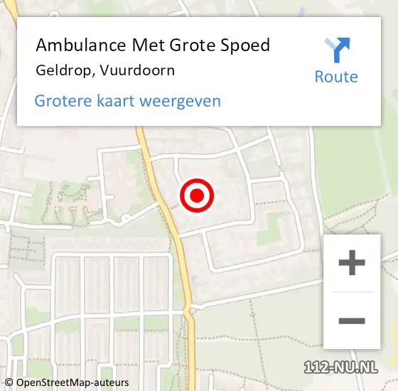 Locatie op kaart van de 112 melding: Ambulance Met Grote Spoed Naar Geldrop, Vuurdoorn op 17 juli 2018 22:54