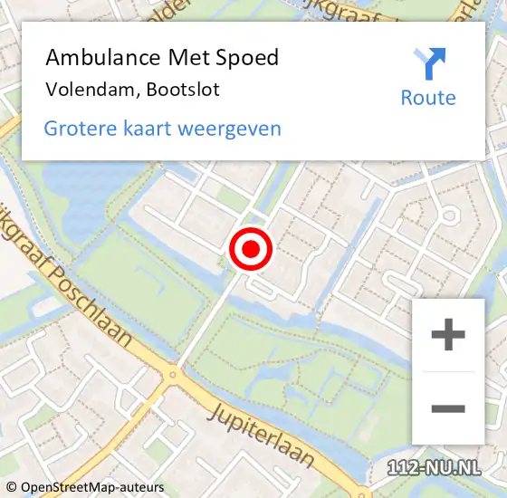 Locatie op kaart van de 112 melding: Ambulance Met Spoed Naar Volendam, Bootslot op 17 juli 2018 23:19