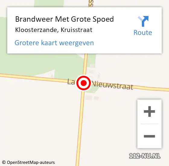 Locatie op kaart van de 112 melding: Brandweer Met Grote Spoed Naar Kloosterzande, Kruisstraat op 17 juli 2018 23:23