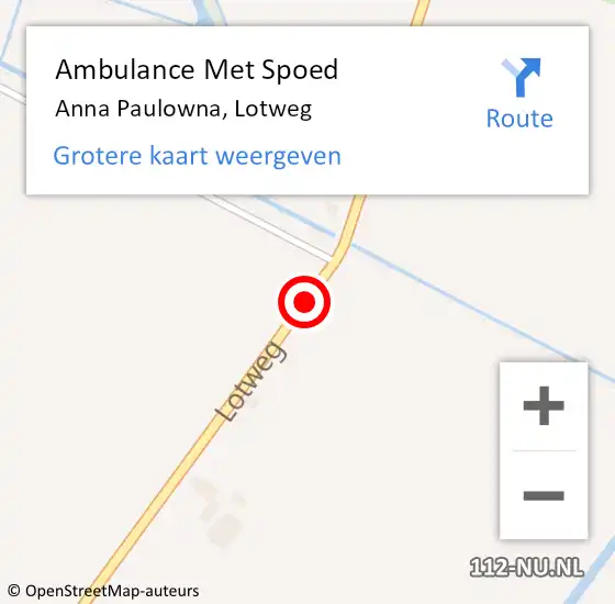Locatie op kaart van de 112 melding: Ambulance Met Spoed Naar Anna Paulowna, Lotweg op 18 juli 2018 00:16