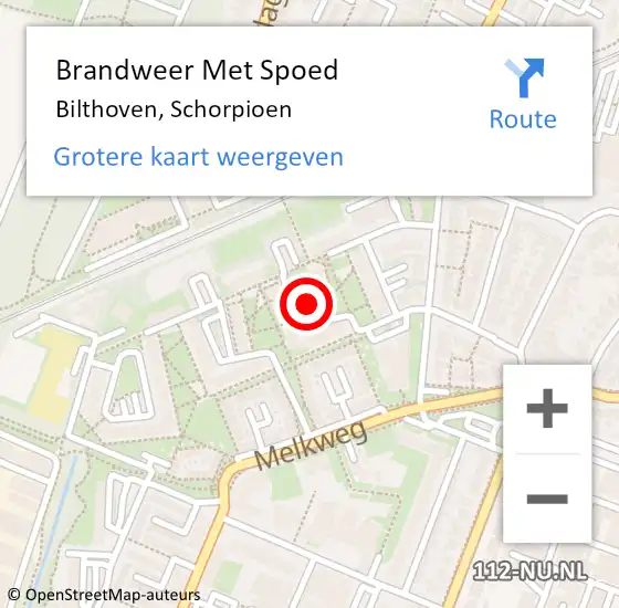 Locatie op kaart van de 112 melding: Brandweer Met Spoed Naar Bilthoven, Schorpioen op 18 juli 2018 01:53