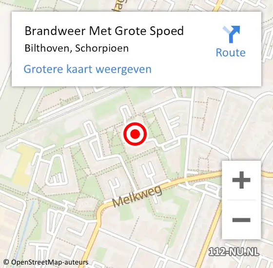 Locatie op kaart van de 112 melding: Brandweer Met Grote Spoed Naar Bilthoven, Schorpioen op 18 juli 2018 01:55