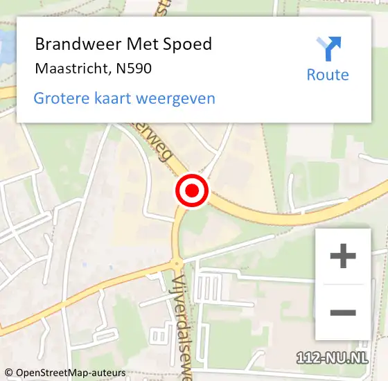 Locatie op kaart van de 112 melding: Brandweer Met Spoed Naar Maastricht, N590 op 18 juli 2018 02:52