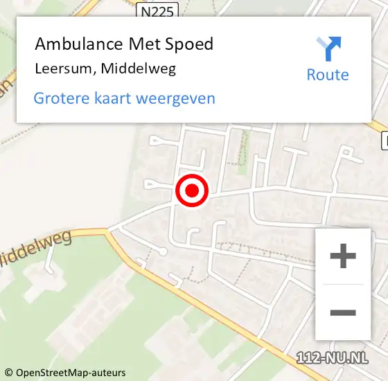 Locatie op kaart van de 112 melding: Ambulance Met Spoed Naar Leersum, Middelweg op 18 juli 2018 04:09