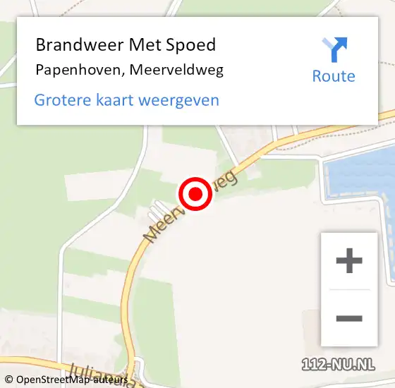 Locatie op kaart van de 112 melding: Brandweer Met Spoed Naar Papenhoven, Meerveldweg op 18 juli 2018 04:31