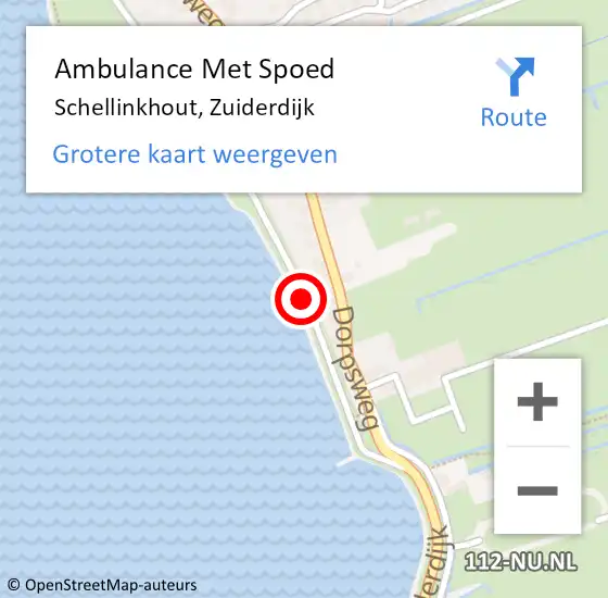 Locatie op kaart van de 112 melding: Ambulance Met Spoed Naar Schellinkhout, Zuiderdijk op 18 juli 2018 05:03