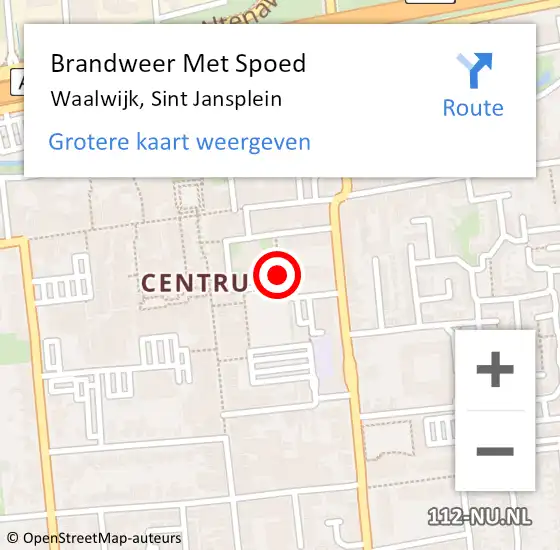 Locatie op kaart van de 112 melding: Brandweer Met Spoed Naar Waalwijk, Sint Jansplein op 18 juli 2018 06:54
