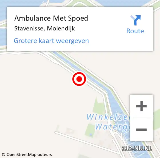 Locatie op kaart van de 112 melding: Ambulance Met Spoed Naar Stavenisse, Molendijk op 18 juli 2018 07:42