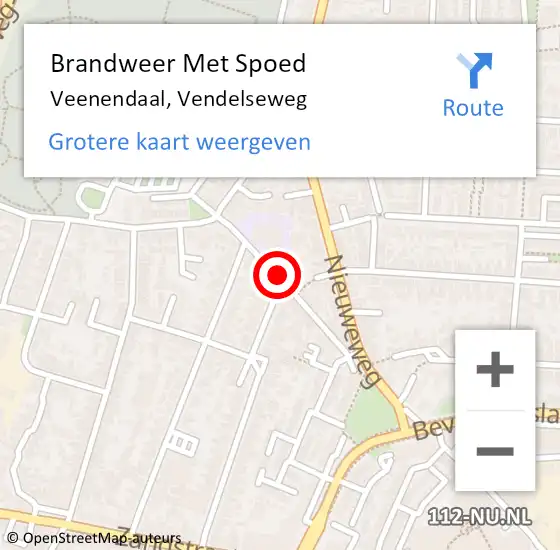 Locatie op kaart van de 112 melding: Brandweer Met Spoed Naar Veenendaal, Vendelseweg op 18 juli 2018 08:14