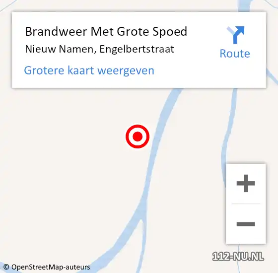 Locatie op kaart van de 112 melding: Brandweer Met Grote Spoed Naar Nieuw Namen, Engelbertstraat op 18 juli 2018 08:19