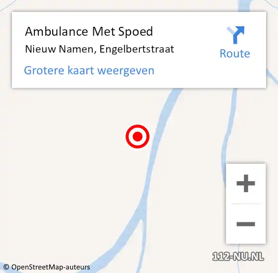 Locatie op kaart van de 112 melding: Ambulance Met Spoed Naar Nieuw Namen, Engelbertstraat op 18 juli 2018 08:25