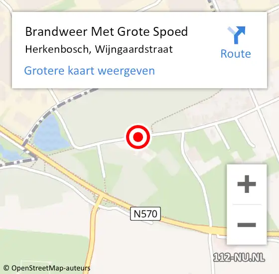 Locatie op kaart van de 112 melding: Brandweer Met Grote Spoed Naar Herkenbosch, Wijngaardstraat op 18 juli 2018 09:30