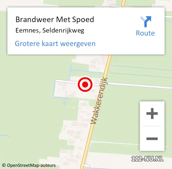 Locatie op kaart van de 112 melding: Brandweer Met Spoed Naar Eemnes, Seldenrijkweg op 18 juli 2018 09:47