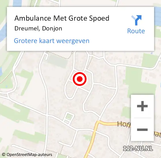 Locatie op kaart van de 112 melding: Ambulance Met Grote Spoed Naar Dreumel, Donjon op 18 juli 2018 10:17