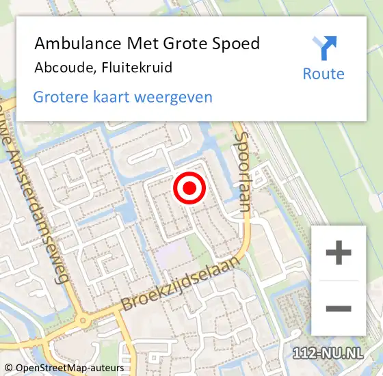 Locatie op kaart van de 112 melding: Ambulance Met Grote Spoed Naar Abcoude, Fluitekruid op 18 juli 2018 11:16