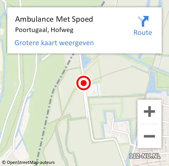 Locatie op kaart van de 112 melding: Ambulance Met Spoed Naar Poortugaal, Hofweg op 18 juli 2018 11:35