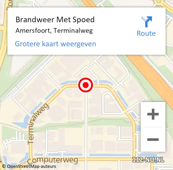 Locatie op kaart van de 112 melding: Brandweer Met Spoed Naar Amersfoort, Terminalweg op 18 juli 2018 12:00