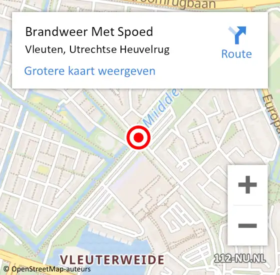 Locatie op kaart van de 112 melding: Brandweer Met Spoed Naar Vleuten, Utrechtse Heuvelrug op 18 juli 2018 12:14