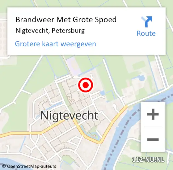 Locatie op kaart van de 112 melding: Brandweer Met Grote Spoed Naar Nigtevecht, Petersburg op 18 juli 2018 12:30