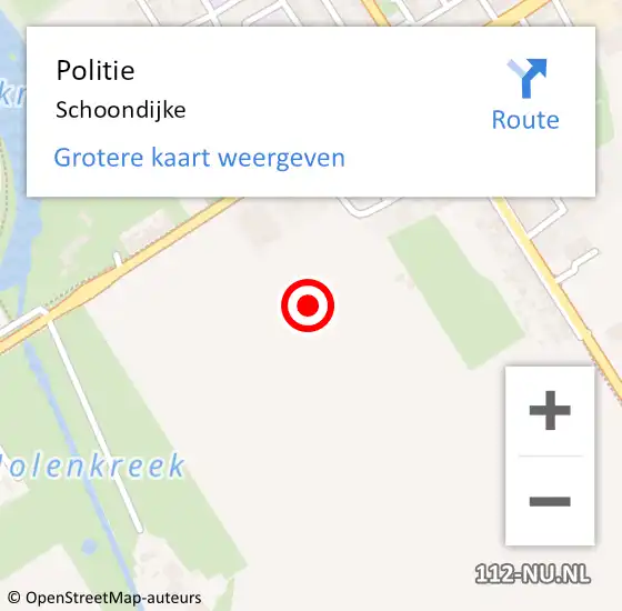 Locatie op kaart van de 112 melding: Politie Schoondijke op 18 juli 2018 12:31