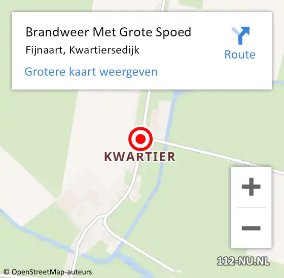 Locatie op kaart van de 112 melding: Brandweer Met Grote Spoed Naar Fijnaart, Kwartiersedijk op 18 juli 2018 14:58