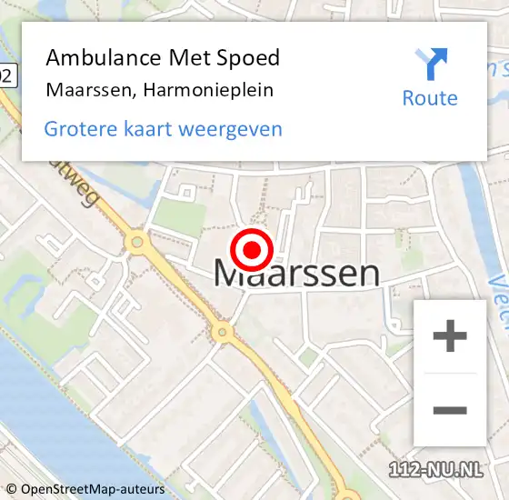 Locatie op kaart van de 112 melding: Ambulance Met Spoed Naar Maarssen, Harmonieplein op 18 juli 2018 15:06