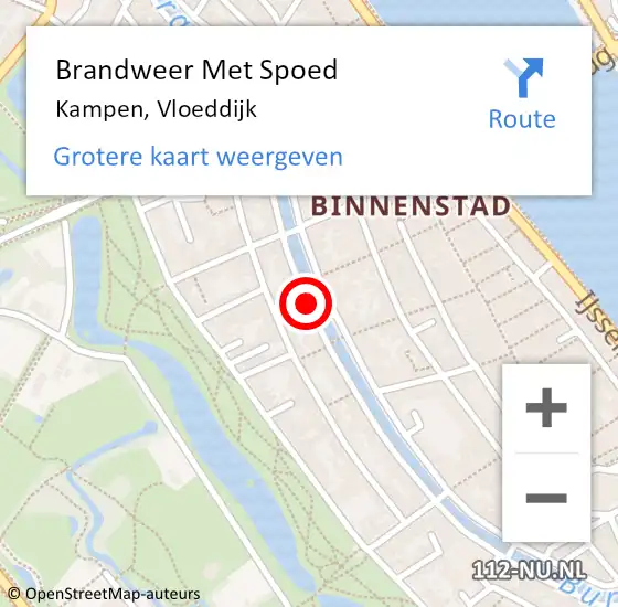 Locatie op kaart van de 112 melding: Brandweer Met Spoed Naar Kampen, Vloeddijk op 18 juli 2018 15:22