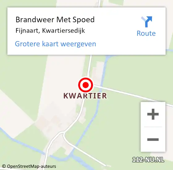 Locatie op kaart van de 112 melding: Brandweer Met Spoed Naar Fijnaart, Kwartiersedijk op 18 juli 2018 15:34