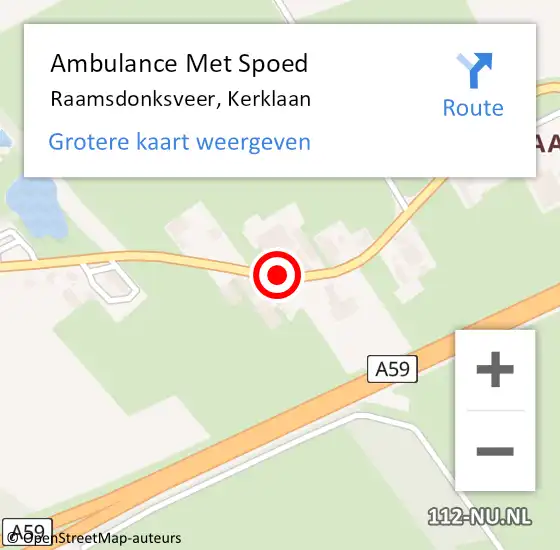 Locatie op kaart van de 112 melding: Ambulance Met Spoed Naar Raamsdonksveer, Kerklaan op 18 juli 2018 16:16
