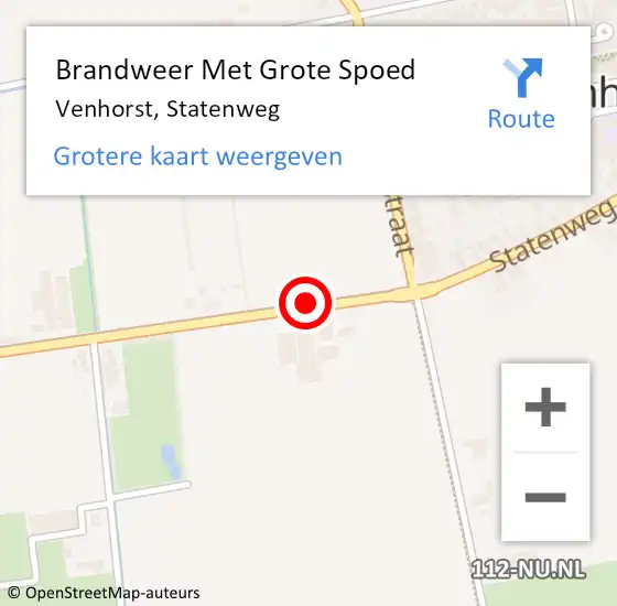 Locatie op kaart van de 112 melding: Brandweer Met Grote Spoed Naar Venhorst, Statenweg op 18 juli 2018 17:45