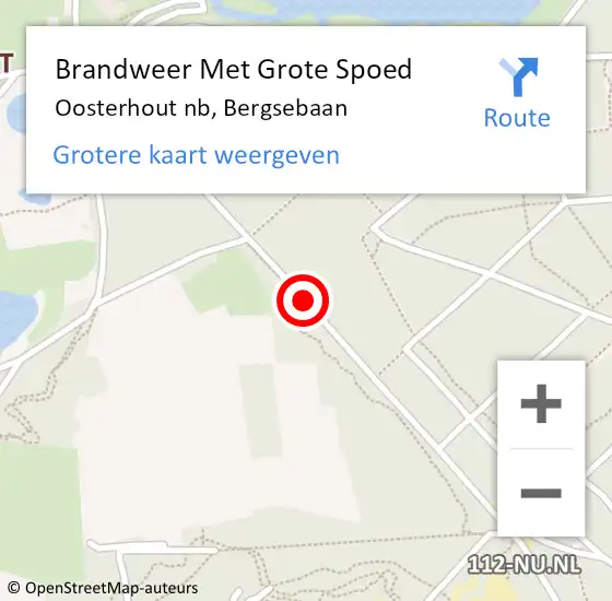 Locatie op kaart van de 112 melding: Brandweer Met Grote Spoed Naar Oosterhout nb, Bergsebaan op 18 juli 2018 18:13