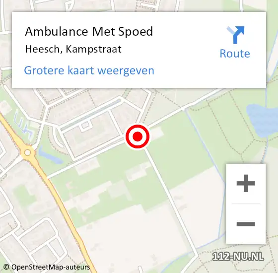 Locatie op kaart van de 112 melding: Ambulance Met Spoed Naar Heesch, Kampstraat op 18 juli 2018 18:41