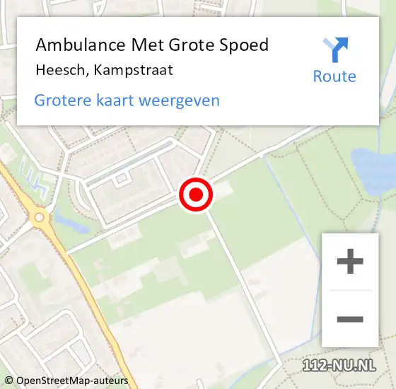 Locatie op kaart van de 112 melding: Ambulance Met Grote Spoed Naar Heesch, Kampstraat op 18 juli 2018 18:43