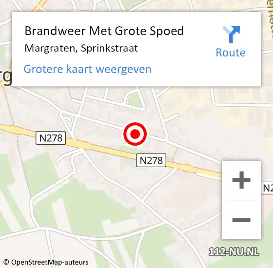 Locatie op kaart van de 112 melding: Brandweer Met Grote Spoed Naar Margraten, Sprinkstraat op 18 juli 2018 20:41