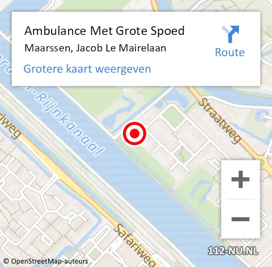 Locatie op kaart van de 112 melding: Ambulance Met Grote Spoed Naar Maarssen, Jacob Le Mairelaan op 18 juli 2018 20:57