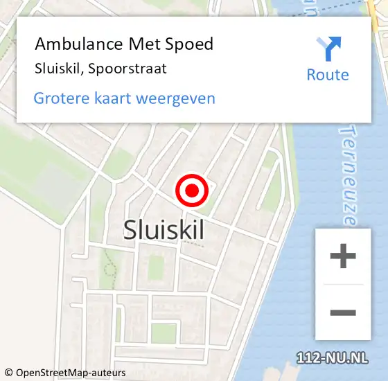 Locatie op kaart van de 112 melding: Ambulance Met Spoed Naar Sluiskil, Spoorstraat op 18 juli 2018 23:12