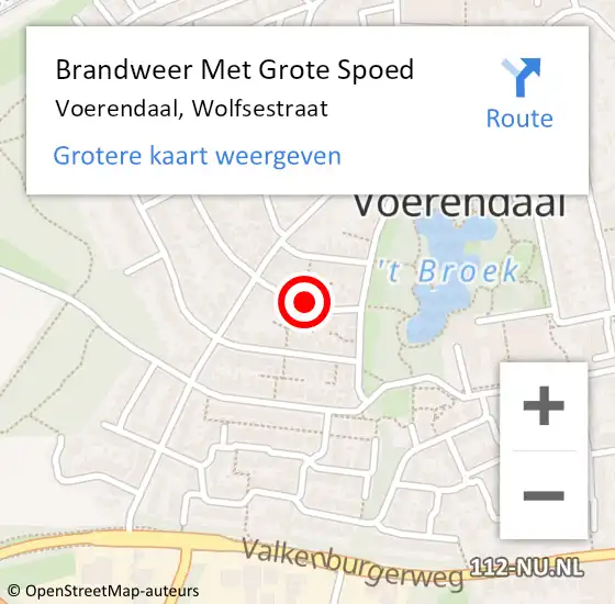 Locatie op kaart van de 112 melding: Brandweer Met Grote Spoed Naar Voerendaal, Wolfsestraat op 18 juli 2018 23:28