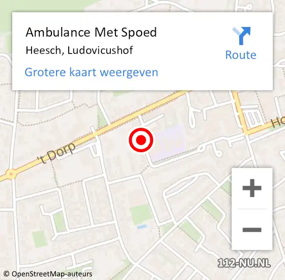 Locatie op kaart van de 112 melding: Ambulance Met Spoed Naar Heesch, Ludovicushof op 19 juli 2018 00:23