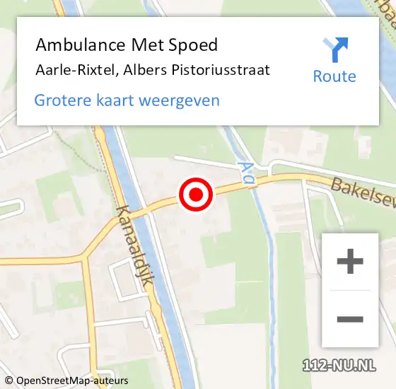 Locatie op kaart van de 112 melding: Ambulance Met Spoed Naar Aarle-Rixtel, Albers Pistoriusstraat op 19 juli 2018 01:07