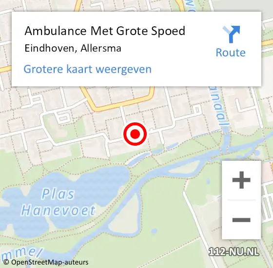Locatie op kaart van de 112 melding: Ambulance Met Grote Spoed Naar Eindhoven, Allersma op 19 juli 2018 01:20